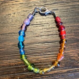 Handmade beaded pride bracelet